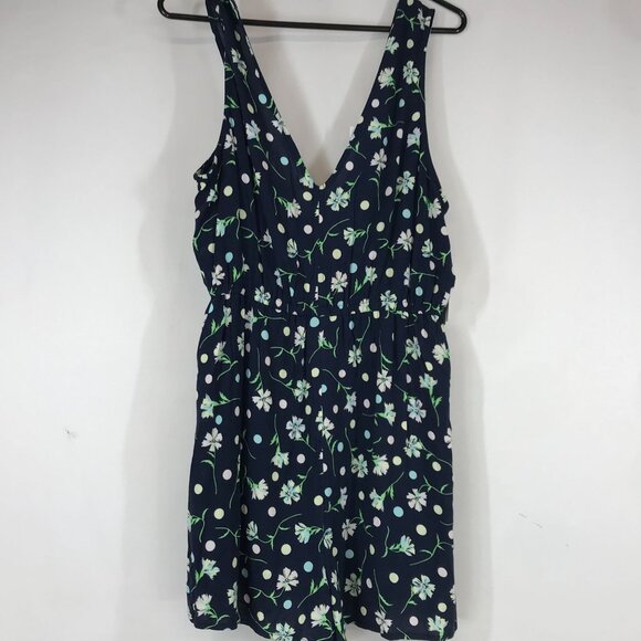 BP - WOMEN'S MEDIUM -NAVY BLAZER SOPHIE FLORAL ROMPER - Picture 4 of 7